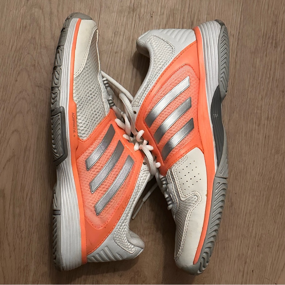 Adidas Women's White and Orange Sneakers SZ 8.5